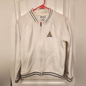 White Fleece Full Zip Champion Jacket Army West Point Small